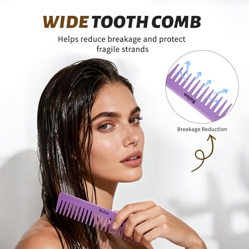 4Pcs Detangling Hair Brush Set for Women - Paddle Brush for Wet or Dry, No More Tangles for Straight, Long, Thick, Curly, and Natural Hair (Purple) - color: Purple