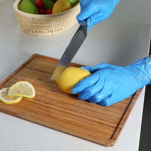 Disposable Gloves Medium, Nitrile and Vinyl Blend Material Gloves, Latex Free, 4 Mil 200 Pc Food Grade Glove for Cleaning, Food Prep, Hair Dye, Tattoo, Blue - color: Blue, size: Medium-200pc
