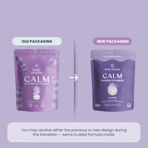 Body Restore Shower Steamers Aromatherapy 15 Pack – Fathers Day Gift for Dad, Luxury Spa Gifts for Men, Relaxation Stress Relief Self Care – Premium Lavender Essential Oil Tablets - color: Lavender 15 Pack