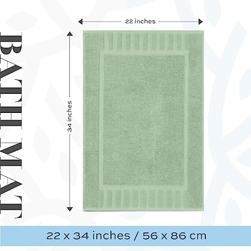 White Classic Luxury Bath Mat Floor Towel Set - Absorbent Cotton Hotel Spa Shower/Bathtub Mats [Not a Bathroom Rug] 22"x34" | 2 Pack | Mint Green - color: 10: Mint Green