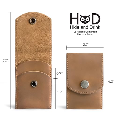 Hide & Drink, Double Nail Clipper Case, Beauty & Personal Care, Commuter and Nomad, Grooming Case, Home & Travel Essentials, Manicure Kit Storage, Full Grain Leather, Handmade (Single Malt Mahogany) - color: Single Malt Mahogany