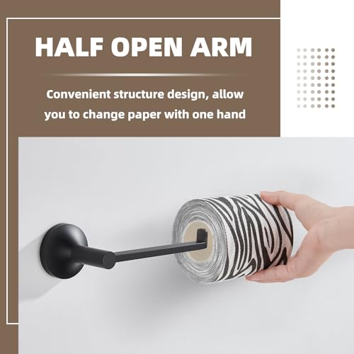 APLusee Matte Black Toilet Paper Holder, 304 Stainless Steel Tissue Holder, Wall Mounted