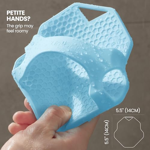 Silicone Shower Scrubber for Body – Exfoliating Loofah Alternative, Zinc & Silver-Infused, Hygienic & Gentle for Sensitive Skin, Durable & Long-Lasting Body Scrubber for Men - Sky Blue - color: Sky Blue