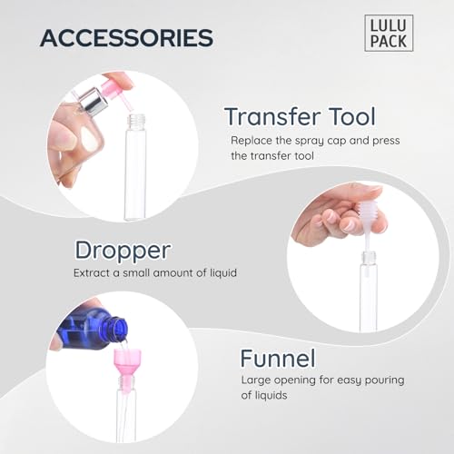 Lulupack Travel Perfume Bottle Refillable - Cologne Spray Atomizer Mini - Small Travel Size Empty Sprayer for Refill Sample Container - Portable Fragrance Decant Dispenser for Women Men 8ml 4PCS Grey - color: Dark Series