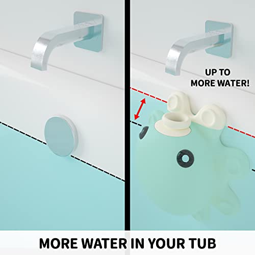 Bathtub Overflow Drain Cover Tub - tub Overflow Drain Cover, Soak Bath Overflow Drain Cover, Bathroom Spa Accessories, Adds Inches of Water for Deeper Bath (Silicone, Creamy-White) - color: Off White