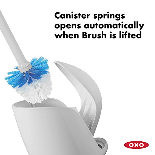 OXO Good Grips Compact Toilet Brush & Canister - Gray - color: Gray, size: 1 Count (Pack of 1)