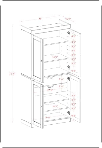 100% Solid Wood 32" Bathroom Cabinet with Rasied Panel Wood Doors - color: Grey