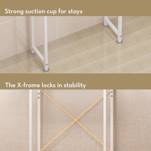 SAYGOER Glass Over the Toilet Shelf, 3-Tier Over-The-Toilet Storage Rack, Adjustable Shelf Bathroom Organizer, White Space Saving Shelves