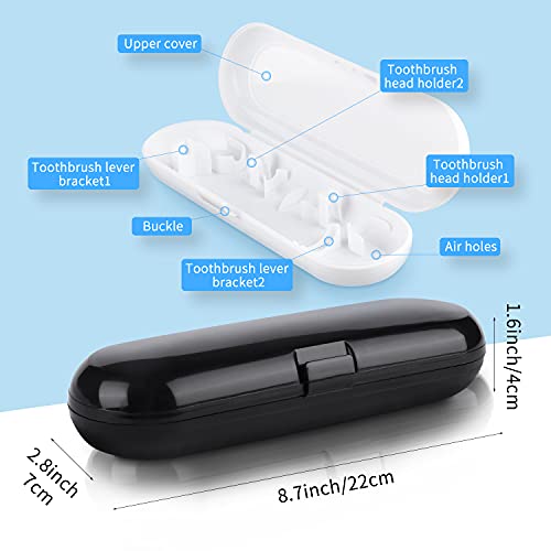 Fowecelt 2 Pack Electric Toothbrush Travel Case for Oral-B Pro and Other Electric Toothbrush, Portable Travel Toothbrush Holder (Black & White) - color: Black & White