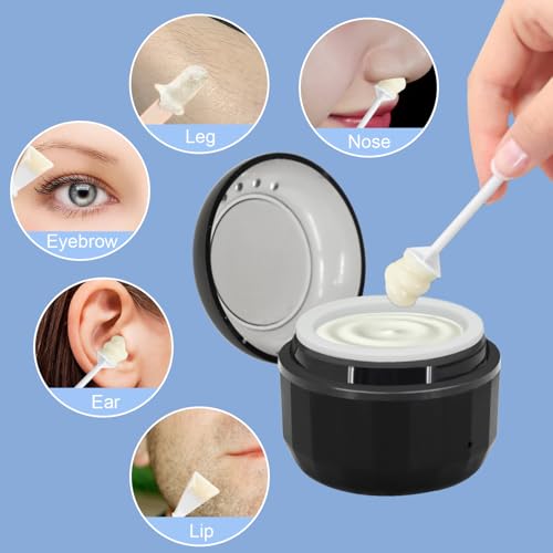 Nose Wax Kit for Men – 50g Nose & Ear Hair Removal Wax, USB Fast Heat, Smart Temp, 10 Sticks, Painless & Easy Grooming Kit with Full Accessories (Black)