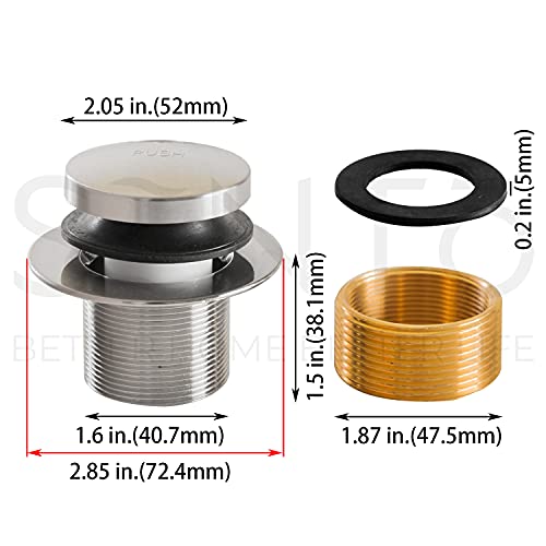 SENTO Nickel Tip-Toe BathTub Drain Trim Set Assembly Stopper Kit, Fit both 1-1/2 Inch or 1-5/8 Inch Strainer and Stopper, Heavy Duty Metal with Matching Screws, Easy Installation, Satin Nickel - color: Satin Nickel