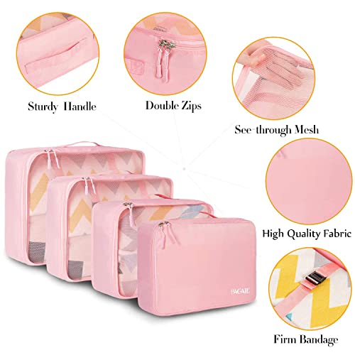 BAGAIL 8 Set Packing Cubes Luggage Packing Organizers for Travel Accessories-Blush Pink - color: Blush Pink, size: 8 Set