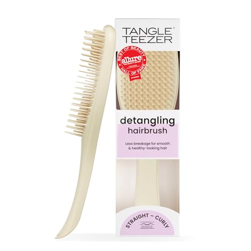 Tangle Teezer Ultimate Detangler Brush, Straight to Wavy, Cappuccino | Patented two-tier, regular-flex teeth reduce breakage & split ends on wet or dry hair; Shower-friendly hairbrush for all ages - color: Cappuccino