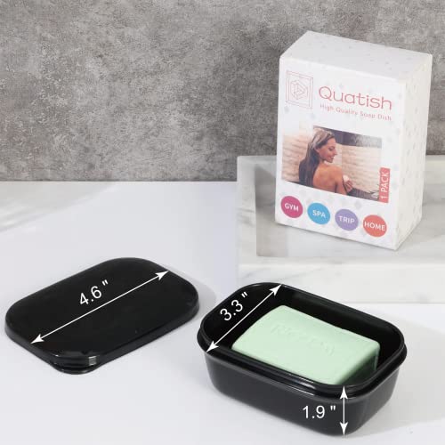 Quatish 2 Pack Travel Soap Container, Portable Soap Holder with Lid, Bar Soap Holder, Soap Case for Camping Gym Travel, Soap Box for Bathroom, Black - color: Black