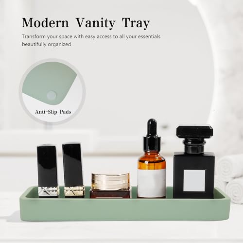 YMXYJM Bathroom Accessories Set, 4 Pcs Bathroom Accessory Set, Soap Dispenser, Toothbrush Holder, Qtip Holder Set, Bathroom Sets Complete, Bathroom Sink Set for Modern Home Decor,Green - style: Green