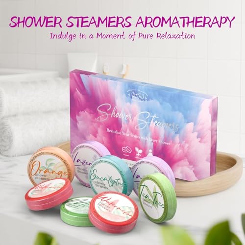 Shower Steamers Aromatherapy 8 Pack –Natural Essential Oil Shower Bombs for Self Care, Home Spa, Stress Relief & Relaxation, Birthday Gifts for Women and Men. Dreamy Watercolor Style - style: Dreamy Watercolor Style