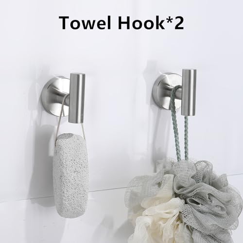 4 Piece Brushed Nickel Bathroom Hardware Set, Modern Towel Ring and Toilet Paper Holder Set,Wall Mounted, Durable SUS304 Stainless Steel Bathroom Accessories Set - color: Brushed Nickel