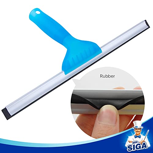 MR.SIGA Professional Window Cleaning Combo - Squeegee & Microfiber Window Scrubber, 14" - size: 14-inch