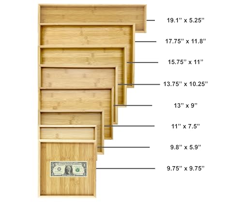 Natural Bamboo Serving Tray Platter 13.75 x 10.25 Rectangular, Bamboo - color: Bamboo, size: 13.8" x 10.3" x 1.2"
