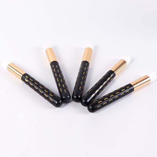 10 Pcs Cute black Lash Cleanser Brushes Lash Shampoo Brushes for Eyelash Extensions Cosmetic Brushes Peel Off Blackhead Brush Remover Tool Nose Cleaning Washing Brush - color: BLACK