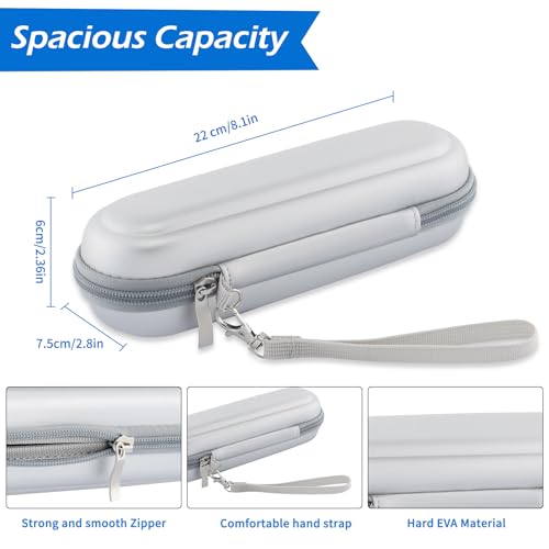 Toothbrush Travel Case for Oral B/Oral-B Pro 1000 1500 5000 7000 & Philips Sonicare 4100 1100 5300 5100 6100/iO Electric Toothbrush, Hard Protective Storage Bag (Silver case&toothbrush cap) - color: Silver case&toothbrush cap