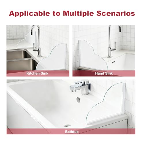 Shower Splash Guard Kit Bathtub Corner Shower Dam Bathtub Corner Splash Guard for Showers Bath Tubs Kitchen 9.25 x 9.25 in