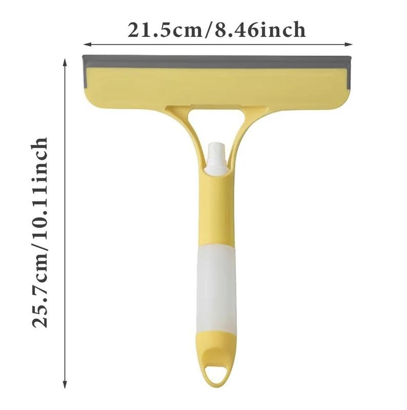 3 in 1 Spray Window Squeegee Cleaner Scraper, Window Squeegee Cleaner Tool with Spray Bottle for Shower Glass, Mirrors, Car, Home Window Cleaner Tool (White) - color: White