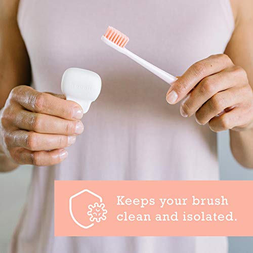 Haven Toothbrush Cover Family Pack - Fits Electronic and Manual Toothbrushes - Travel Toothbrush Case Holders - Set of 6 Tooth Brush Protectors (White, Blue, Purple, Coral, Teal, Charcoal Gray) - color: Family Pack, size: 6 Count (Pack of 1)