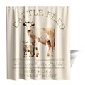 Farmhouse Abstract Animal Cattle Feed Cow Rustic Theme Fabric Shower Curtain Sets Bathroom Decor with Hooks Waterproof Washable 72 x 78 inches Ivory White - size: 72"W x 78"L (Pack of 1)