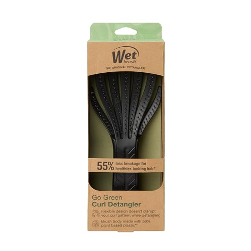 Wet Brush Go Green Curl Detangler, Plant Based, Black | Ultra Soft IntelliFlex Bristles Designed for Curly Hair, Plant Based Eco-Friendly Materials, Gently Detangles, No Breakage - color: Black, size: 1 Count (Pack of 1)