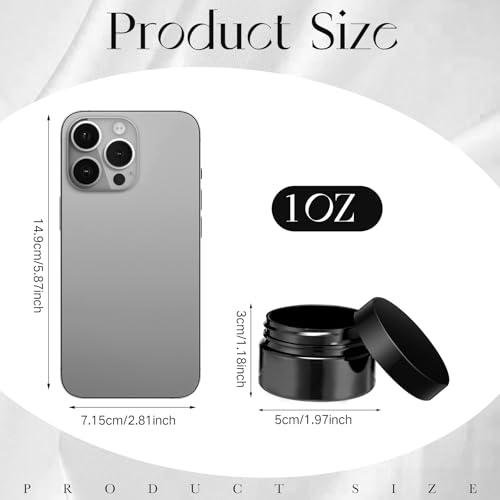 Patelai 4 Pieces Round Wide-mouth Leak Proof Plastic Container Jars with Lids for Travel Storage Makeup Beauty Products Face Creams Oils Salves Ointments DIY Making(1 Ounce,Pure Black) - color: Pure Black, size: 1 Ounce
