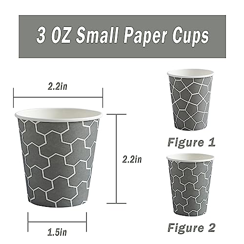 3 oz Paper Cups – 600 Count, Small Bathroom Cups, Disposable Mouthwash Cups, Espresso Cups, Mini Cup for Coffee, Tea, Water, Snack - color: Gray, size: 3 oz