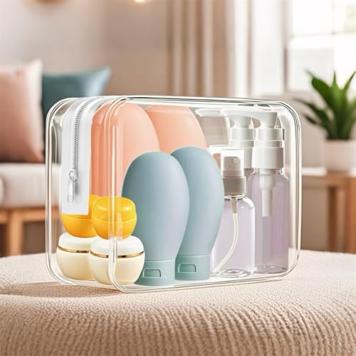 21 PCS Refillable Toiletry Bottles with Toiletry Bag for Travel Containers Empty Squeeze Leakproof Accessories for Toiletries Shampoo Lotion Body Wash (BPA Free) - size: 21 PCS Kit - 1#
