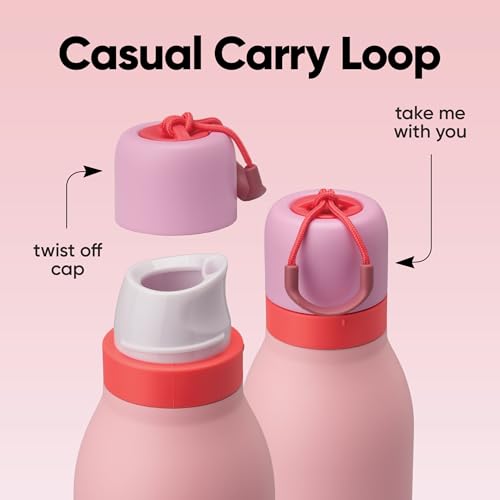 Owala FreeSip Twist Insulated Stainless Steel Water Bottle with Straw for Sports and Travel, BPA-Free, 24-oz, Angel Food Cake - color: Angel Food Cake, size: 24 Ounces