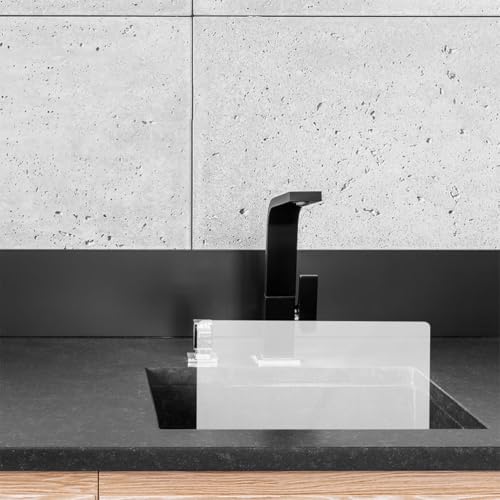 PRETYZOOM Acrylic Kitchen Sink Splash Guard 13.77 X 8.26 Inch Clear Water Barrier Panel for Countertop and Bathroom Sink Protection - size: 35.00X21.00X5.00CM