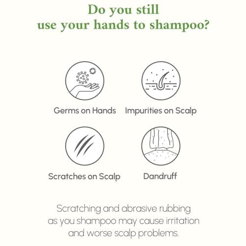 STEAMBASE Perfect Shampoo Brush | Ergonomic Scalp Massager, Scrubber, Exfoliator for Sebum & Dandruff Removal | Soft Silicone Bristles | Dry, Oily, Itchy Scalps, Wet or Dry Hair | White, 1 Count