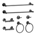 8 Pieces Bathroom Hardware Set Brushed Nickel Adjustable Expandable Towel Bars Towel Ring Wall Mount Toilet Paper Holder Towel Hooks Towel Racks Hand Towel Holder (8 Pcs Black) - color: 8 Pcs Black