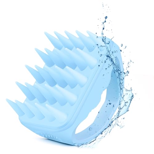 Bsisme Scalp Massager Hair Growth, Scalp Scrubber with Soft Silicone Bristles for Dandruff Removal, Shampoo Brush for Men Women Kids Pets Wet Dry Hair Scalp Exfoliator, Blue - color: Blue