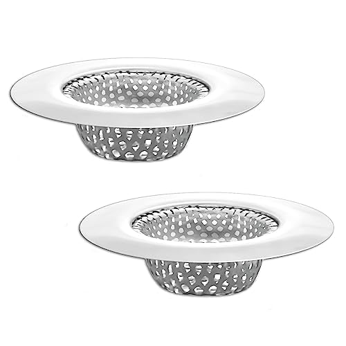 Seatery 1.25" Small Drain Strainer, Sink Drain Hair Catcher, Bathroom Sink Strainer, 2PCS Drain Mesh Baskets for Laundry, Mop Pool, Utility, Slop, RV Sink, Stainless Steel Drain Filter - size: 1.25 inch