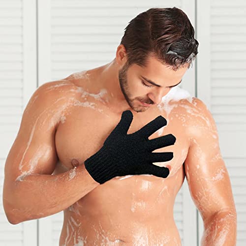 Bath Exfoliating Gloves - 2 Pairs of Lengthened and Large Scrubbing Gloves for Shower, Spa, and Massage - Perfect for Exfoliating Body, Face, Hands, and Feet(2 paris gary) - color: 2 pairs gray