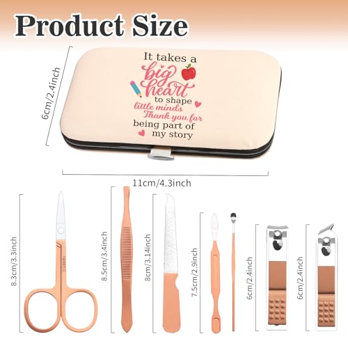 Teacher Appreciation Gifts,Presents Forteacher End of Year Christmas Valentines Day Retirement Thank You Cool Farewell Thanksgiving Gifts Ideas Nail Clippers Manicure Kit for Women Stocking Stuffers - color: Pink Teacher