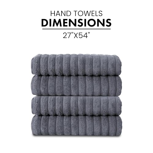 Classic Turkish Towels CTT Premium 4 Pack Bath Towels Set, Made with 100% Turkish Cotton, Spa & Hotel, Quick Drying Towels, Absorbent & Comfy | 27"x54" (Grey) - color: Grey, size: 4-Piece Bath Towel Set