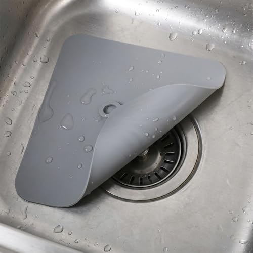 2 Pcs Floor Drain Plug, Floor Drain Cover Silicone Tub Stopper for Kitchen, Bathroom and Laundry 7.8x7.8 Inch Grey