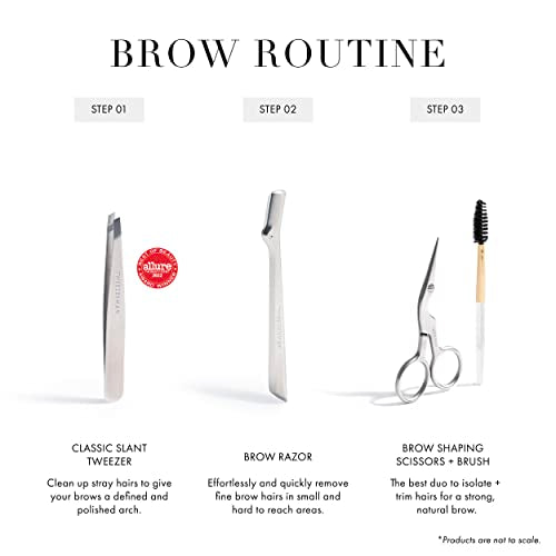 Tweezerman Eyebrow Shaping Scissors & Brush Stainless Steel - color: Stainless Steel