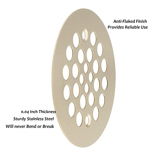 Artiwell 4-1/4“ Shower Strainer Drain Trim Set, Screw-in Shower Strainer Drain Cover, Plastic-Oddities Style Replacement Strainer Grid, Machine & Self-Tapping Screws Included (Champagne Bronze) - color: Champagne Bronze