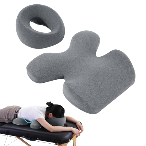 MABOZOO Face Down Massage Pillow, Face Down Pillow for Sleeping with Non-Slip Bottom, Home Head Cushion and Chest Cushion for SPA, Sleep (Gray) - color: Gray