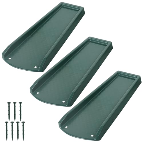 plusgutter Rain Gutter Downspout Splash Block, Gutter Downspout Extensions for Water Drainage, 24" Gutter Splash Guards Downspout Extender, Fixable Down spout Drain Trays with PE Nails(3 Pack, Green) - color: Green