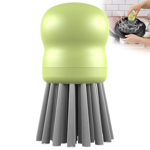Mini Dish Brush for Cleaning Chicken Shredder, Palm Brush Dish Scrubber with Ergonomic Grip, Kitchen Brush for Washing Dishes, Pans, Pots, Sink (1, Matcha) - color: Matcha
