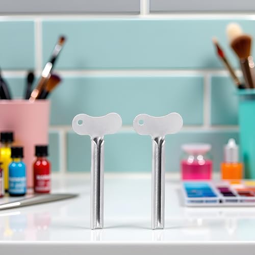 2Pcs Stainless-Steel Tube Toothpaste Squeezer Keys Metal Hair Dye Color Key Roller Dispenser Wringer Tool Processing Bathroom Safety, Aids and Accessories