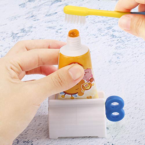 Toothpaste Tube Roller - Manual Squeezer Tool, Toothbrush Squeezer, Clip Holder Stand Winder by XYKEEY (Blue) - color: Blue